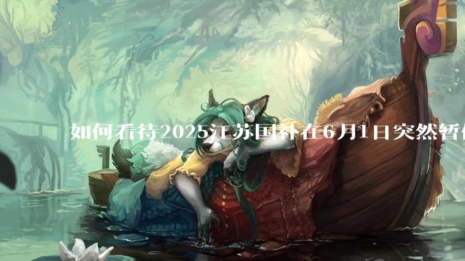 如何看待2025江苏国补在6月1日突然暂停下线？